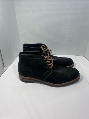 Gordon Rush Black Suede Chukka Boots with Brown Trim